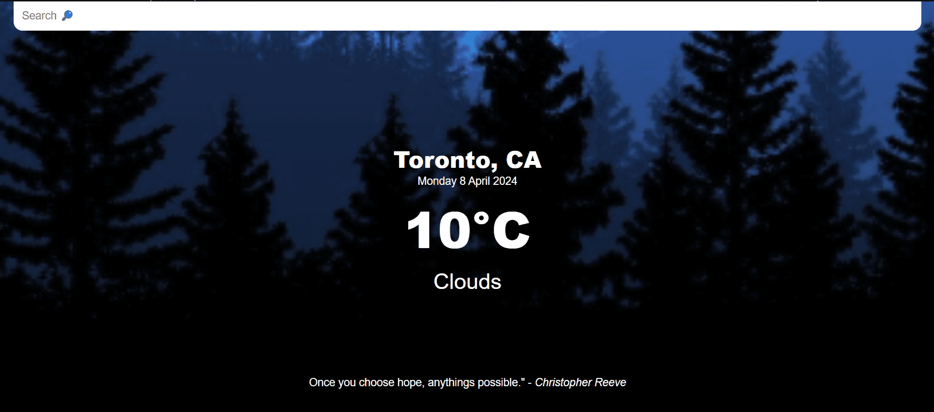 An image of the Weather App project.